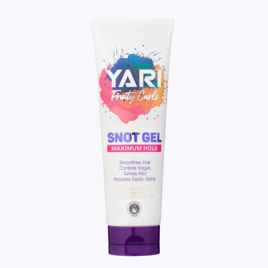 ntdek de Yari Fruity Curls Snot Gel 250ml. Een CG-proof gel met sterke hold, perfecte definitie en langdurige fixatie voor krullen. Shop nu bij CurlyTools!