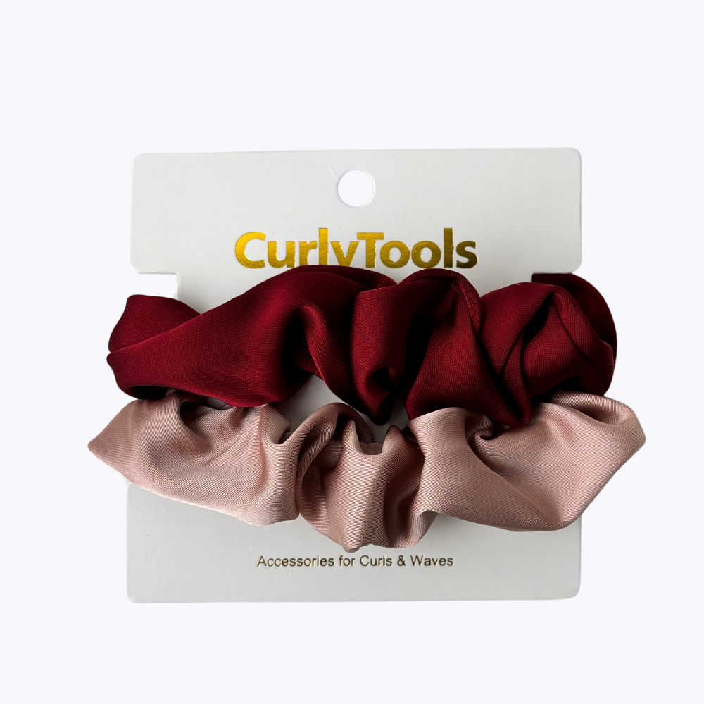 Bordeaux & Roze Satijnen Scrunchies