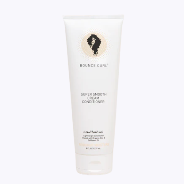 Super Smooth Conditioner Voorzijde, 237ml in witte tube, Bounce Curl te koop bij CurlyTools de webshop voor krullen en slag en de cg methode 